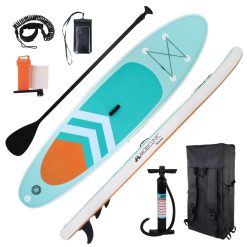 Mobiclinic®, Tabla de Paddle Surf, Hinchable, Lilo, Incluye Bomba, Mochila, Remo Ajustable, Funda para móvil, Kit reparación, 315x78x15 cm, Plegable, Niños, Adultos y Mascotas, hasta 150kg