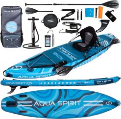 Aqua Spirit 320x79x15cm Sup Tabla Hinchable de Paddle Surf Sup Kit de Conversión de Kayak con Pala Ajustable de Aluminio, Accesorios Completos, Peso Máximo de Carga: 120KG Garantía De 2 Años