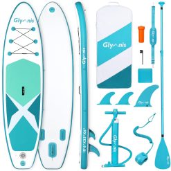 Glymnis Tabla Paddle Surf Hinchable, Tabla de Sup Stand Up Paddle Board de 320×81×15cm, Tabla de Surf de Remo con Bomba de Aire Ajustable y Accesorios Completos para JóVenes Y Adultos
