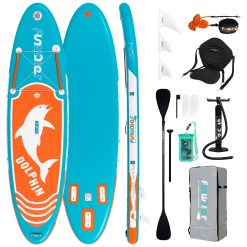 FunWater Tabla de Surf de Remo, Hinchable, Accesorios completos, Ajustable Paddle,Bolsa Impermeable para teléfonos Móviles, Mochila, Aletas, Asiento de Kayak,Bomba, Leash de Seguridad