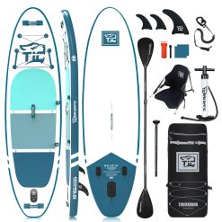 Tabla Paddle Surf Hinchable TIGERXBANG Paddle Board 320x82x15cm con Accesorios Premium Tabla Sup, PadelSurf Stand Up Padding para Adultos/Niños con Remo Doble Uso, Asiento Kayak,Defender-Pro Azul
