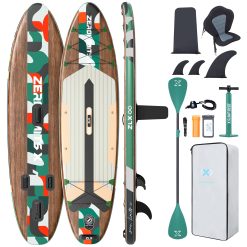 ZLX Tabla Paddle Surf Hinchable para Adultos con Remo Ajustable/Bomba/Mochila/Correa/Bolsa Impermeable, Aleta de Equilibrio patentada, 11'6 x 35 cm Stand up Paddle Board con Capacidad de 200 kg