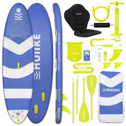 HUIIKE Tabla Paddle Surf Hinchable con Accesorios Incluidos, Remo, Quillas, Inflador. Stand Up Paddle Board Gran Estabilidad y Resistencia. 305 x 84 x 15 cm, Soporta hasta 130 kg
