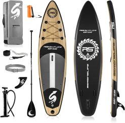 SereneLife tabla paddle surf hinchable, Paddle board, Cubierta antideslizante, Aleta inferior para remar, Estuche para guardar, Barco de pie para jovenes y adultos